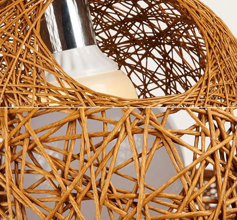 Palma – Woven Wicker Globe Pendant Light