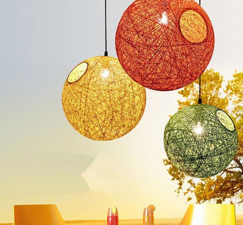 Palma – Woven Wicker Globe Pendant Light