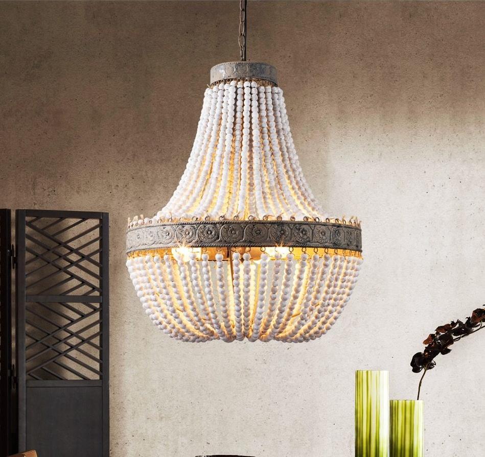 Tsubu – Round Wooden Bead Chandelier