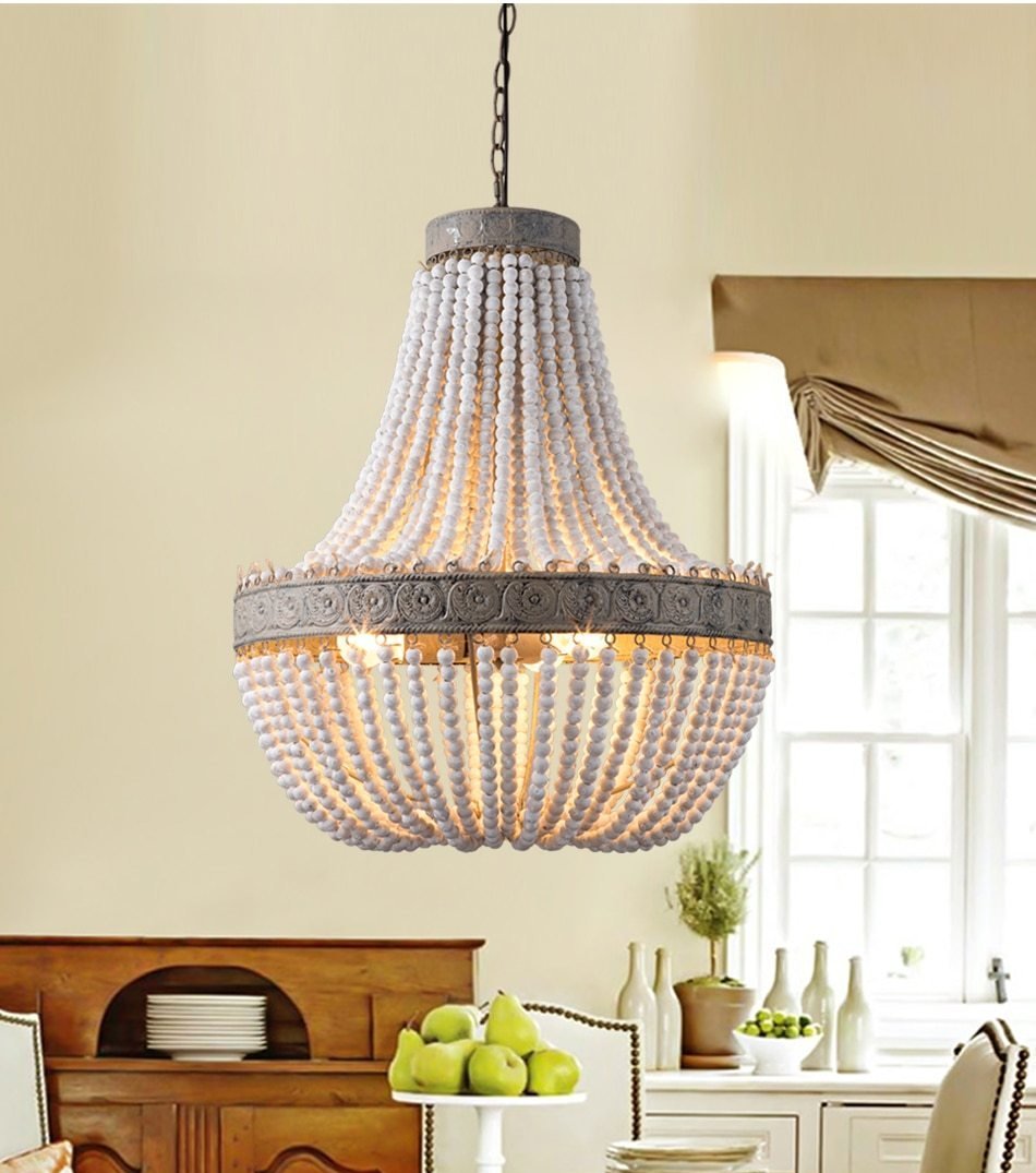 Tsubu – Round Wooden Bead Chandelier