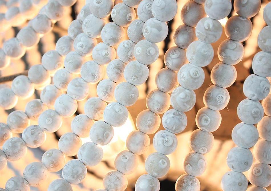 Tsubu – Round Wooden Bead Chandelier