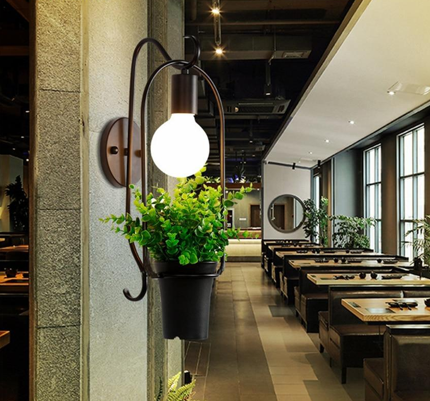Aoi – Painted Iron Planter Wall Sconce