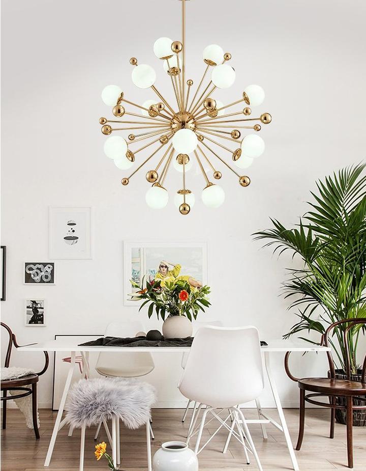 Seaspray – Frosted Glass Dandelion Sphere Chandelier