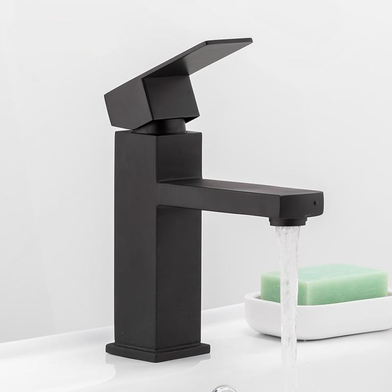 Basalt – Matte Black Square Stainless Basin Faucet