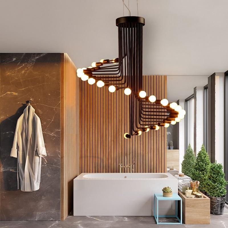 Vortica – Polished Iron Spiral LED Chandelier