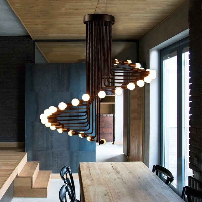 Vortica – Polished Iron Spiral LED Chandelier