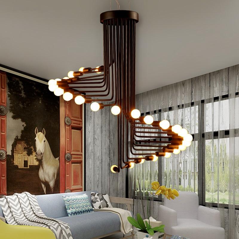 Vortica – Polished Iron Spiral LED Chandelier