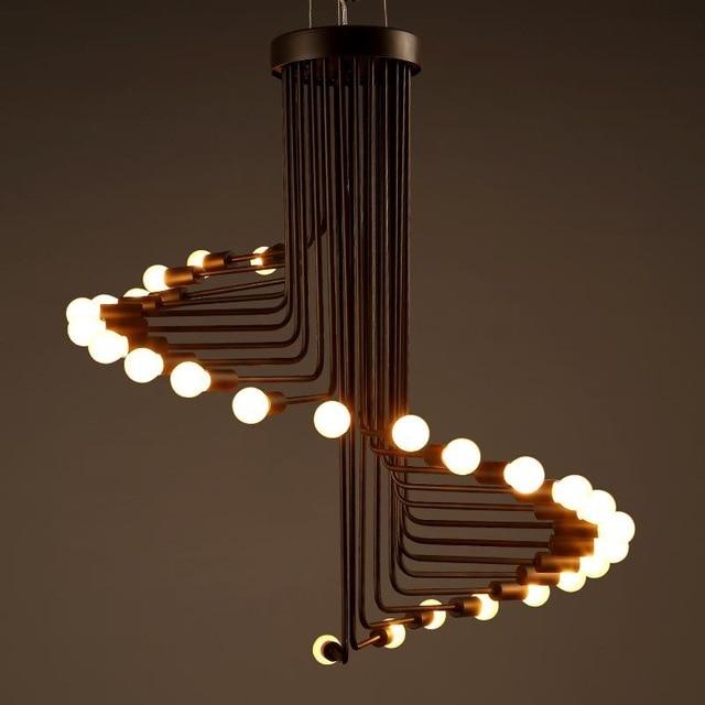 Vortica – Polished Iron Spiral LED Chandelier