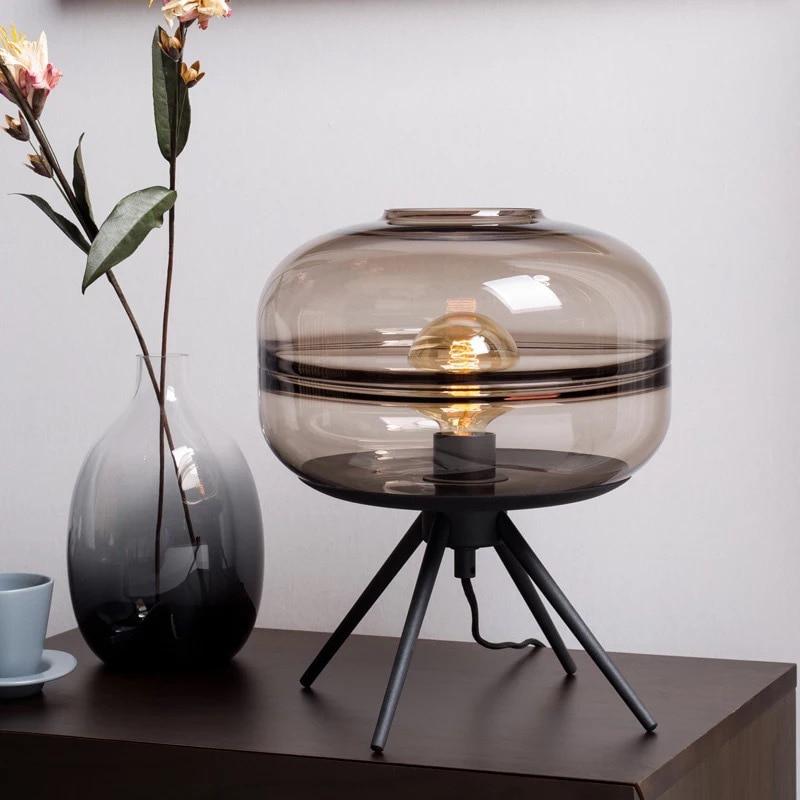 Tripod – Glass Dome Table Lamp on Iron Tripod