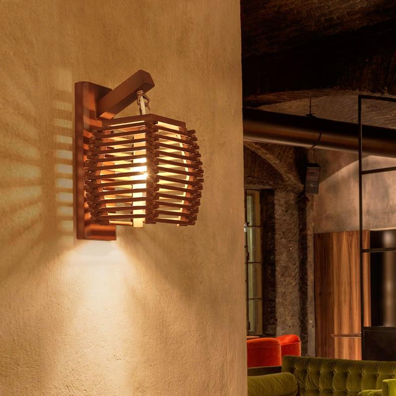 Koya – Carved Wood Lantern Wall Light