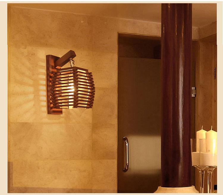 Koya – Carved Wood Lantern Wall Light