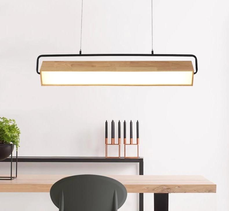 Atrium – Adjustable Iron & Wood LED Hanging Lamp