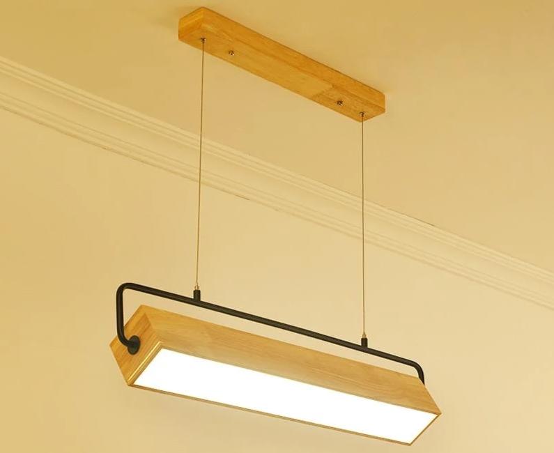 Atrium – Adjustable Iron & Wood LED Hanging Lamp
