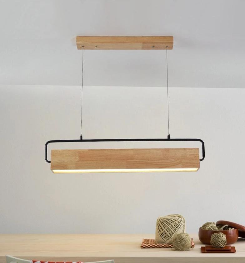Atrium – Adjustable Iron & Wood LED Hanging Lamp
