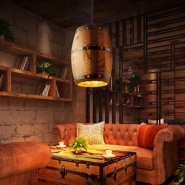 Barrel Cove – Wooden Wine Cask Pendant Light