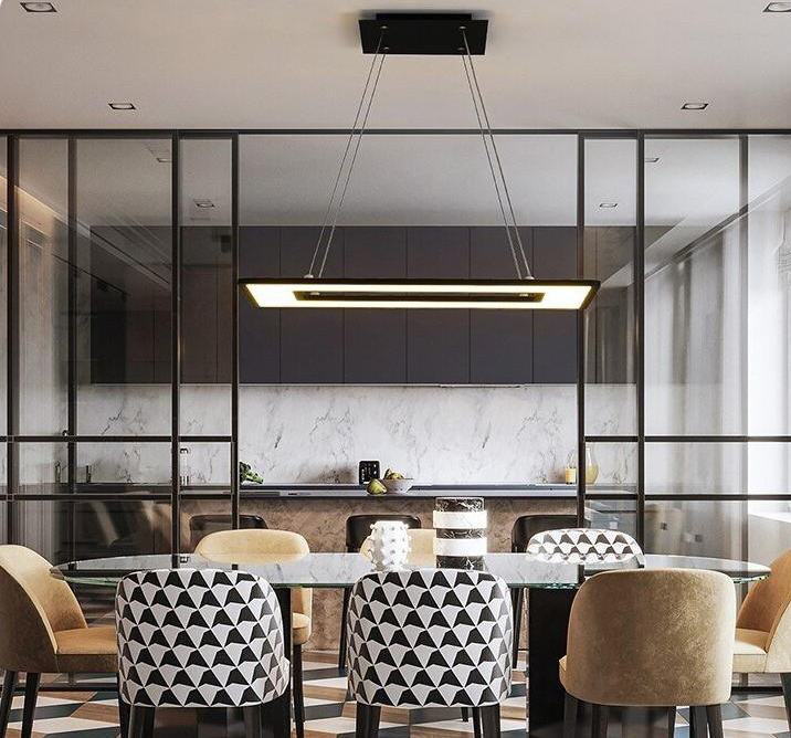 Waku – Suspended Aluminium LED Frame Light