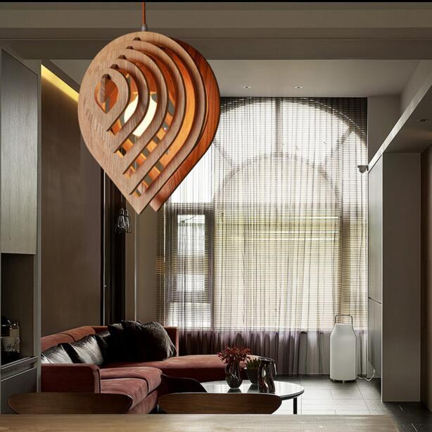 Oriel – Reversible Varnished Wood Drop Pendant