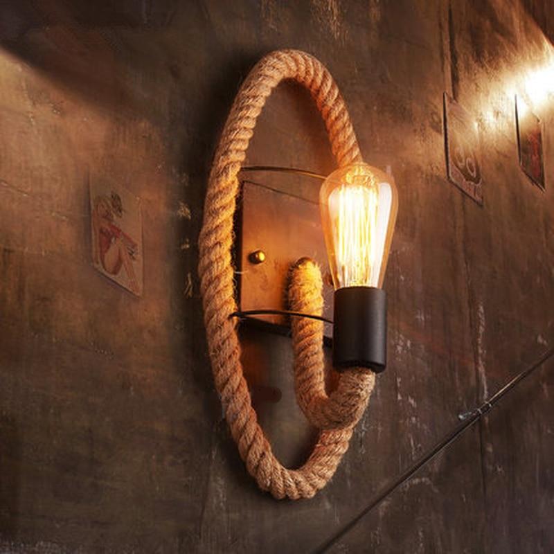 Hawser – Hemp Rope-Wrapped Iron Wall Light