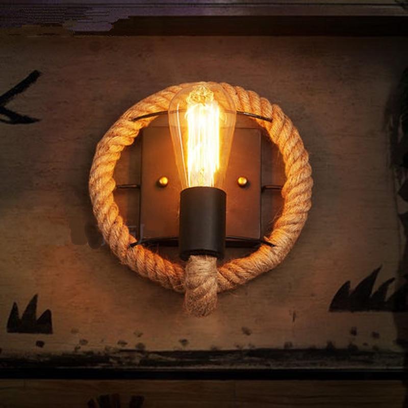 Hawser – Hemp Rope-Wrapped Iron Wall Light