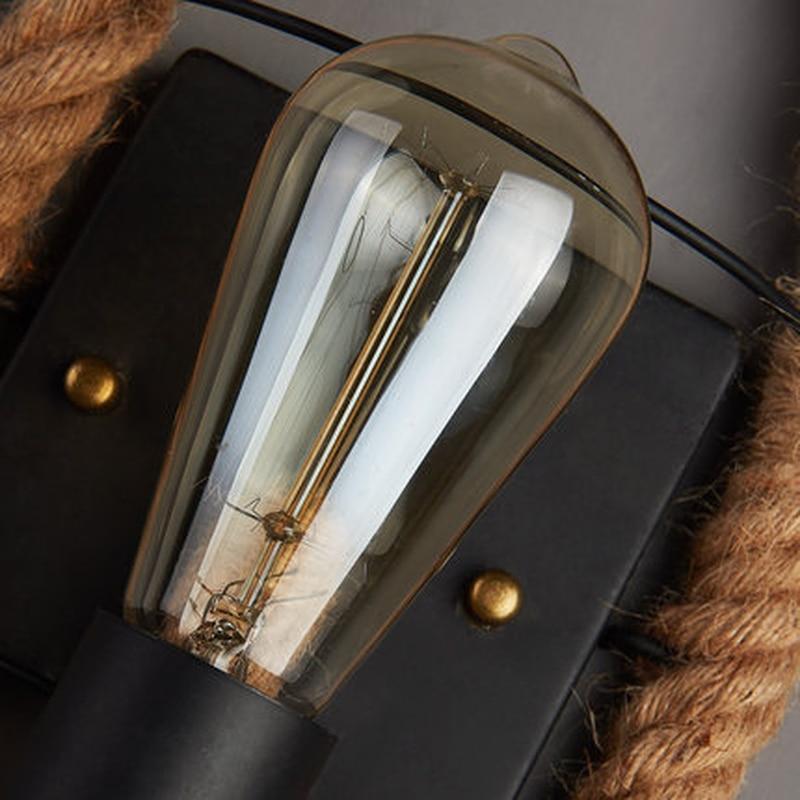 Hawser – Hemp Rope-Wrapped Iron Wall Light