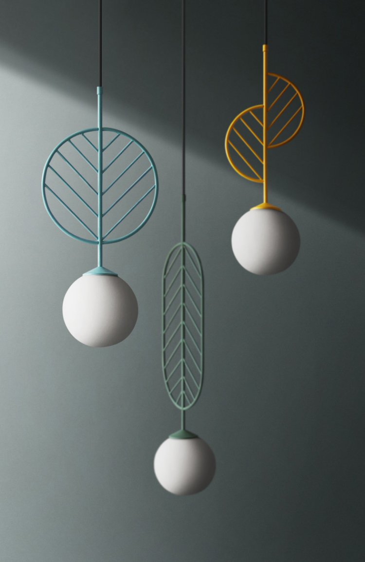 Sora – Coloured Iron Pendant Light