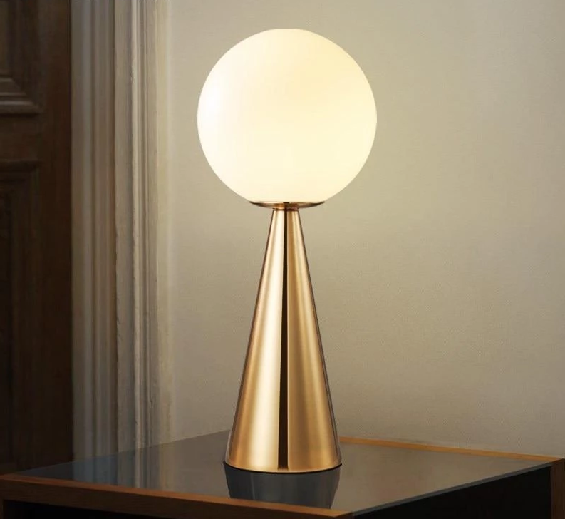 Obelisk – Metal & Glass Cone Table Lamp