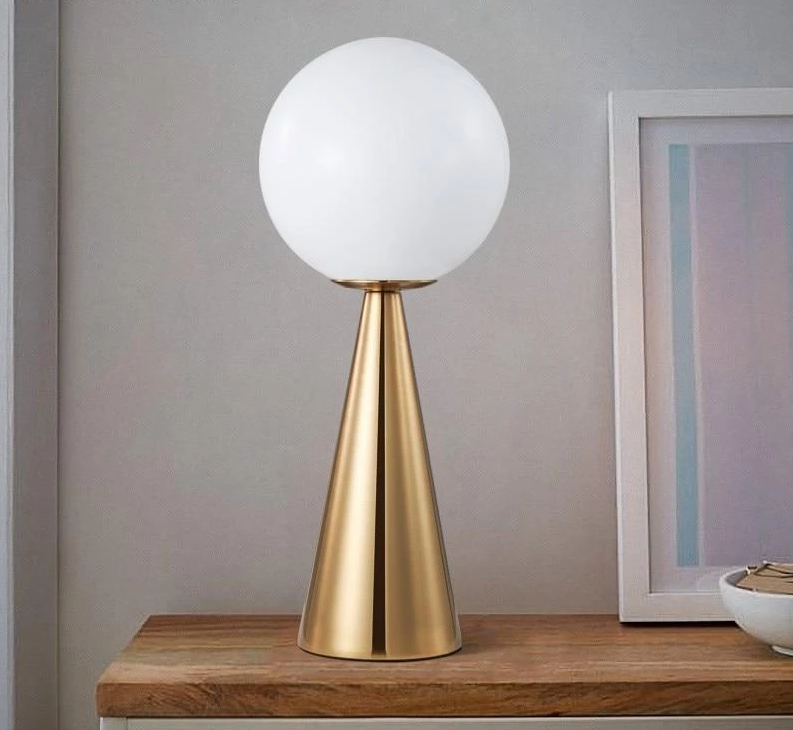 Obelisk – Metal & Glass Cone Table Lamp