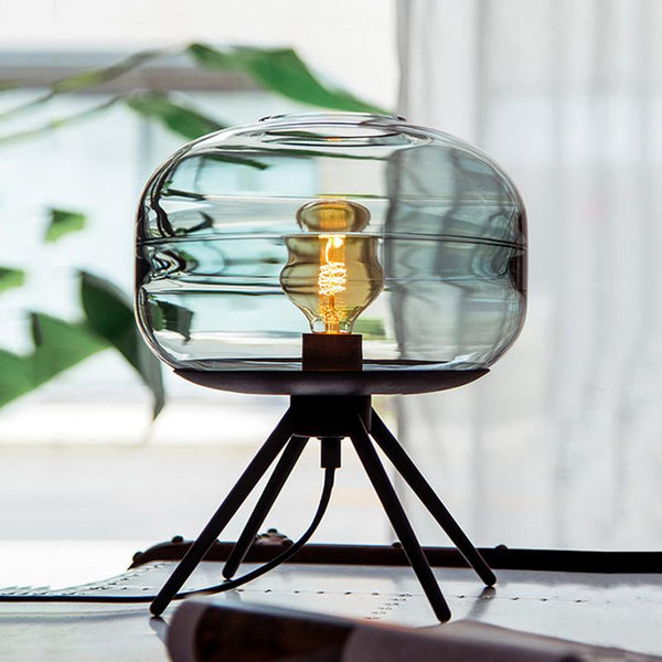 Tripod – Glass Dome Table Lamp on Iron Tripod