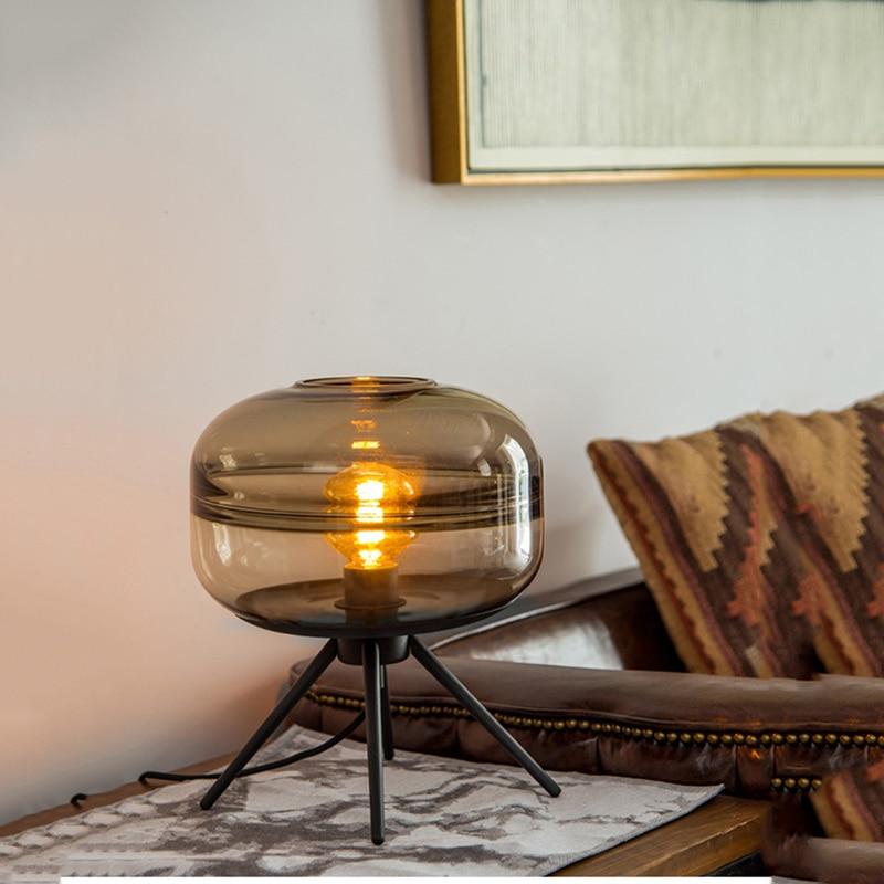 Tripod – Glass Dome Table Lamp on Iron Tripod