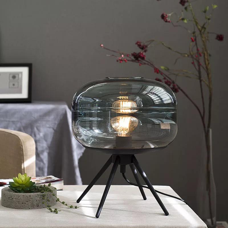 Tripod – Glass Dome Table Lamp on Iron Tripod