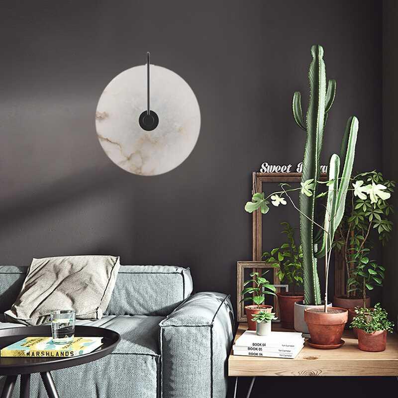 Medallion – Marble-Effect Circular Iron Wall Light