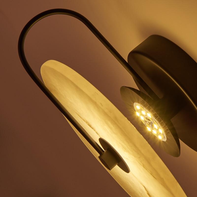 Medallion – Marble-Effect Circular Iron Wall Light